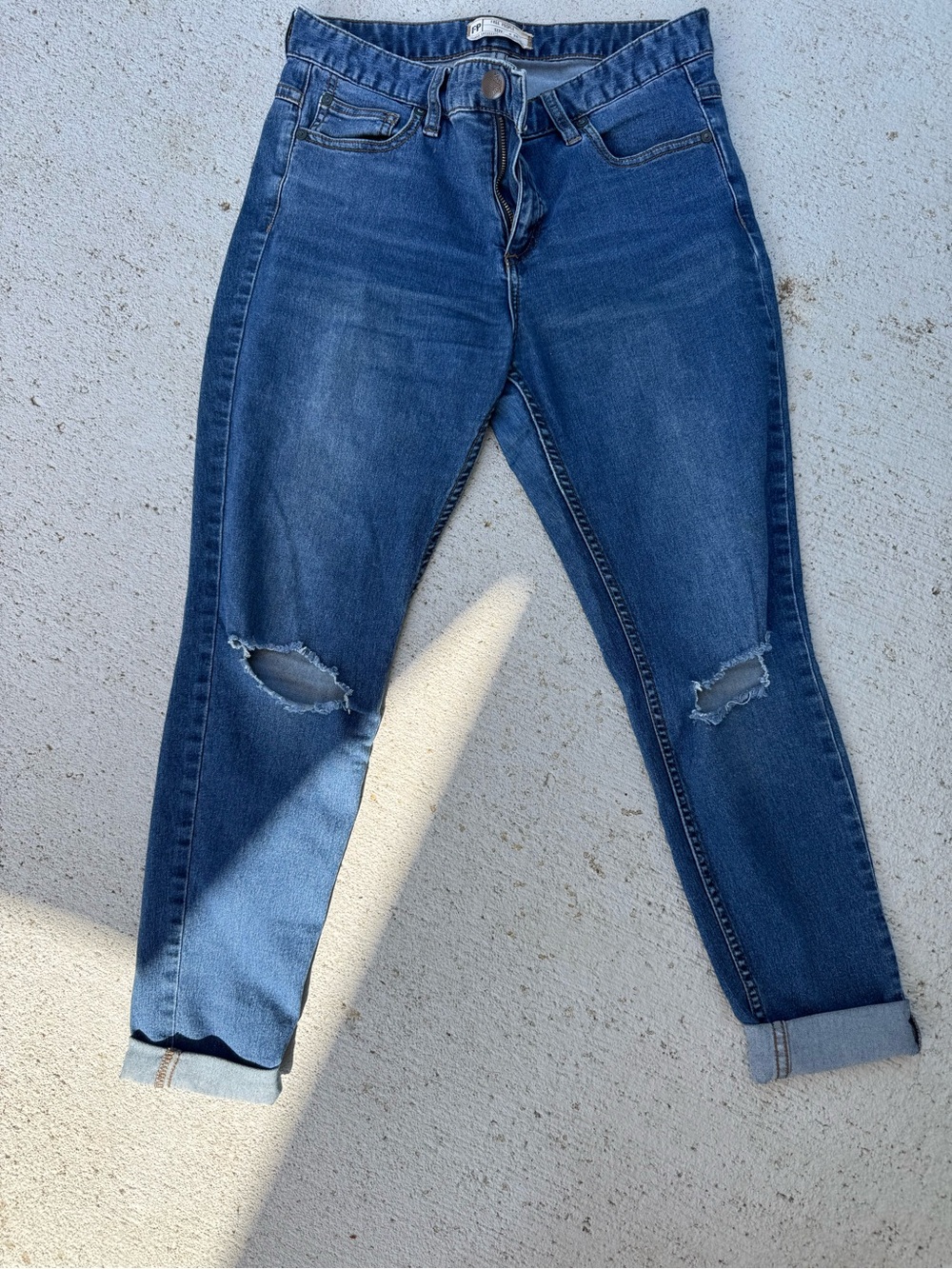 Free People Medium Blue High-Rise Denim Jeans